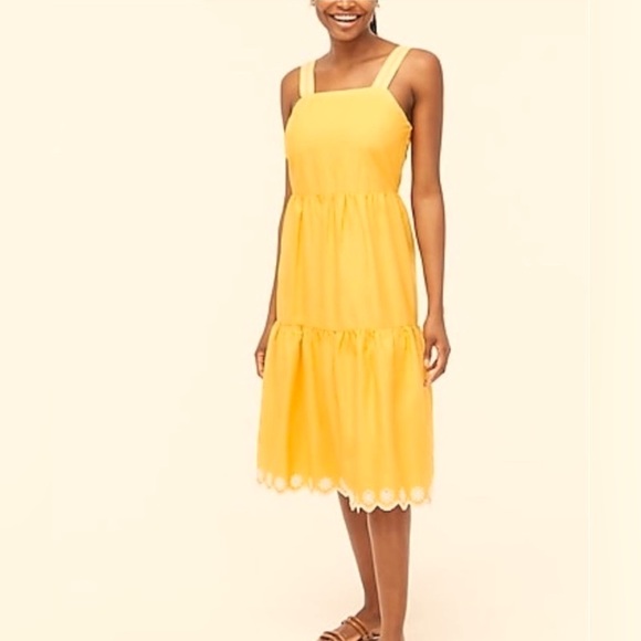 J. Crew Factory Dresses & Skirts - J Crew Factory Orange Ruffed Midi Dress🍊☀️
